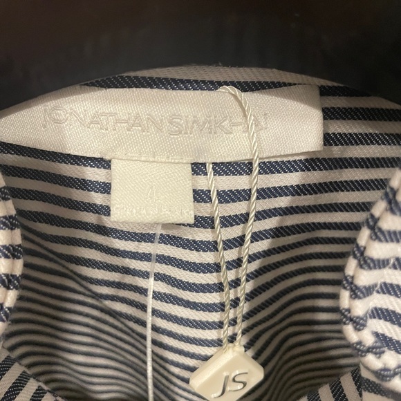 Jonathan simkhai one piece striped denim jumper with zippers size 4 - Picture 6 of 11